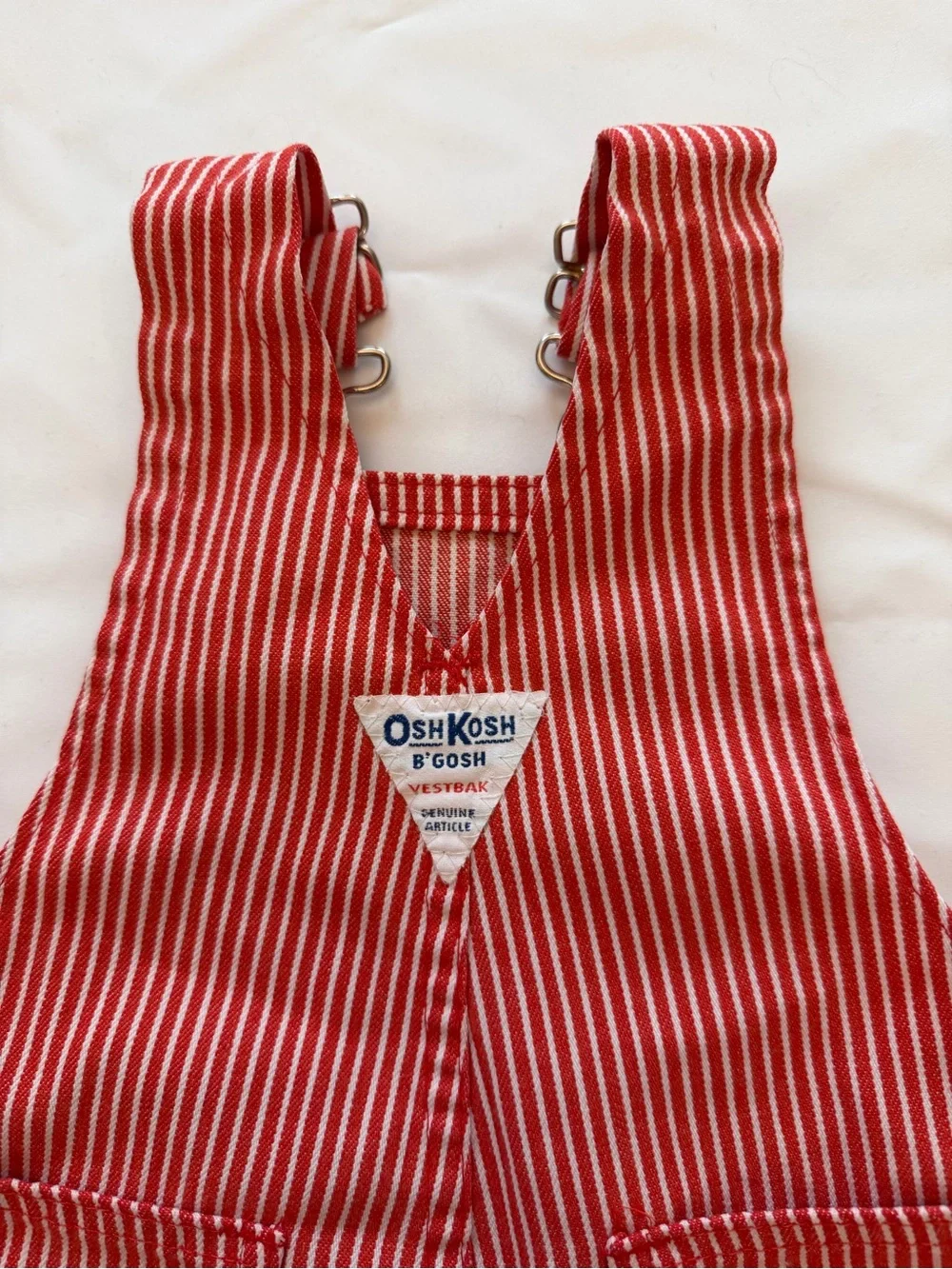 Vintage OshKosh Red Striped Kids Overalls